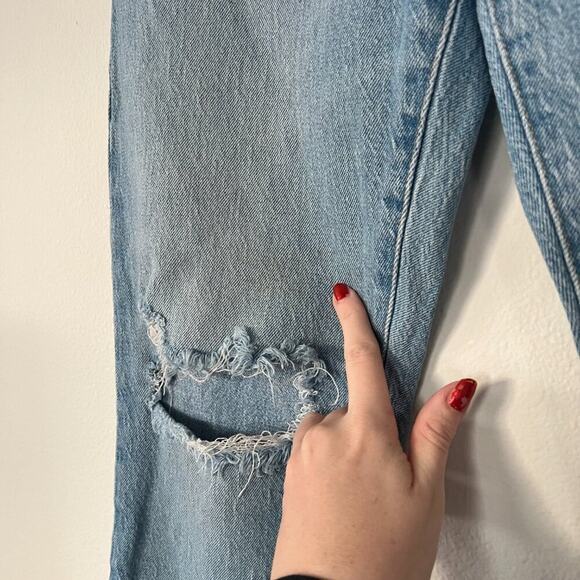 Frame Denim Le High Straight Jeans in Demarco Rips Wash - Picture 5 of 13